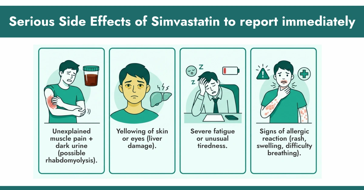 Serious Side Effects of Simvastatin to report immediately